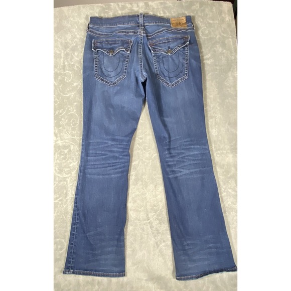 VTG True Religion Y2K Embroidered Men's Jeans 38x32 Flap Pocket Straight Cowboy - Picture 3 of 16